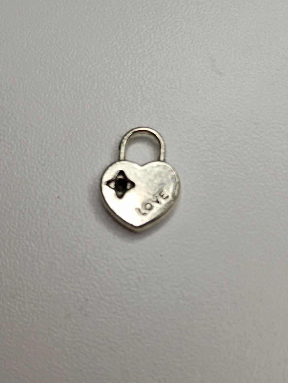 Silver Heart 'LOVE' Padlock Charm - Women's Jewelry